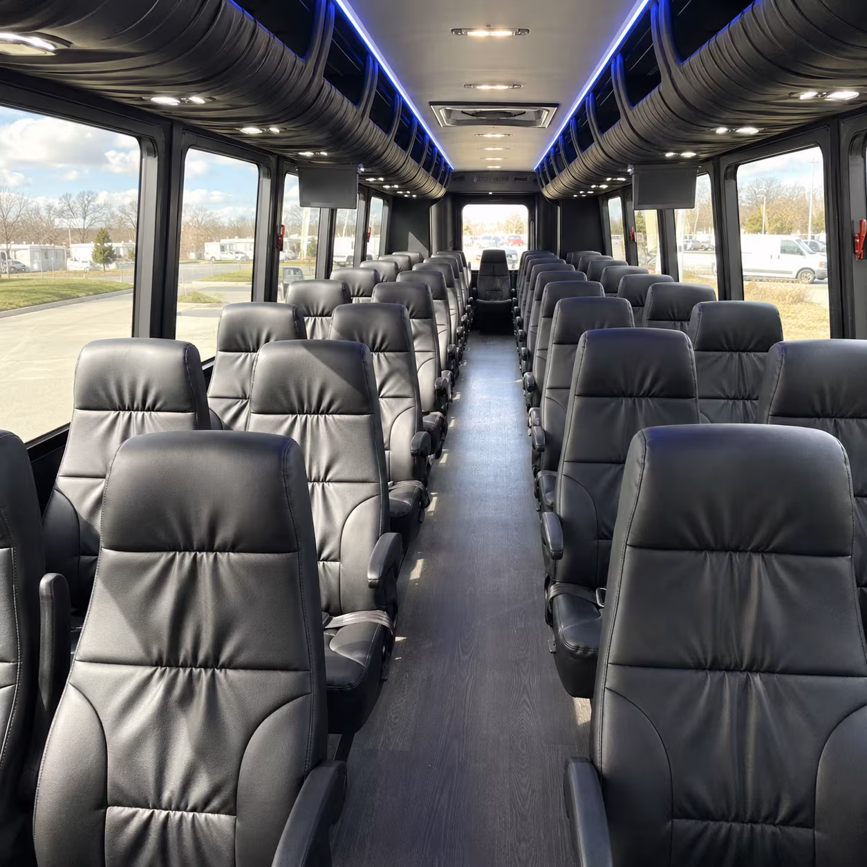 amherst 25 passenger minibus interior