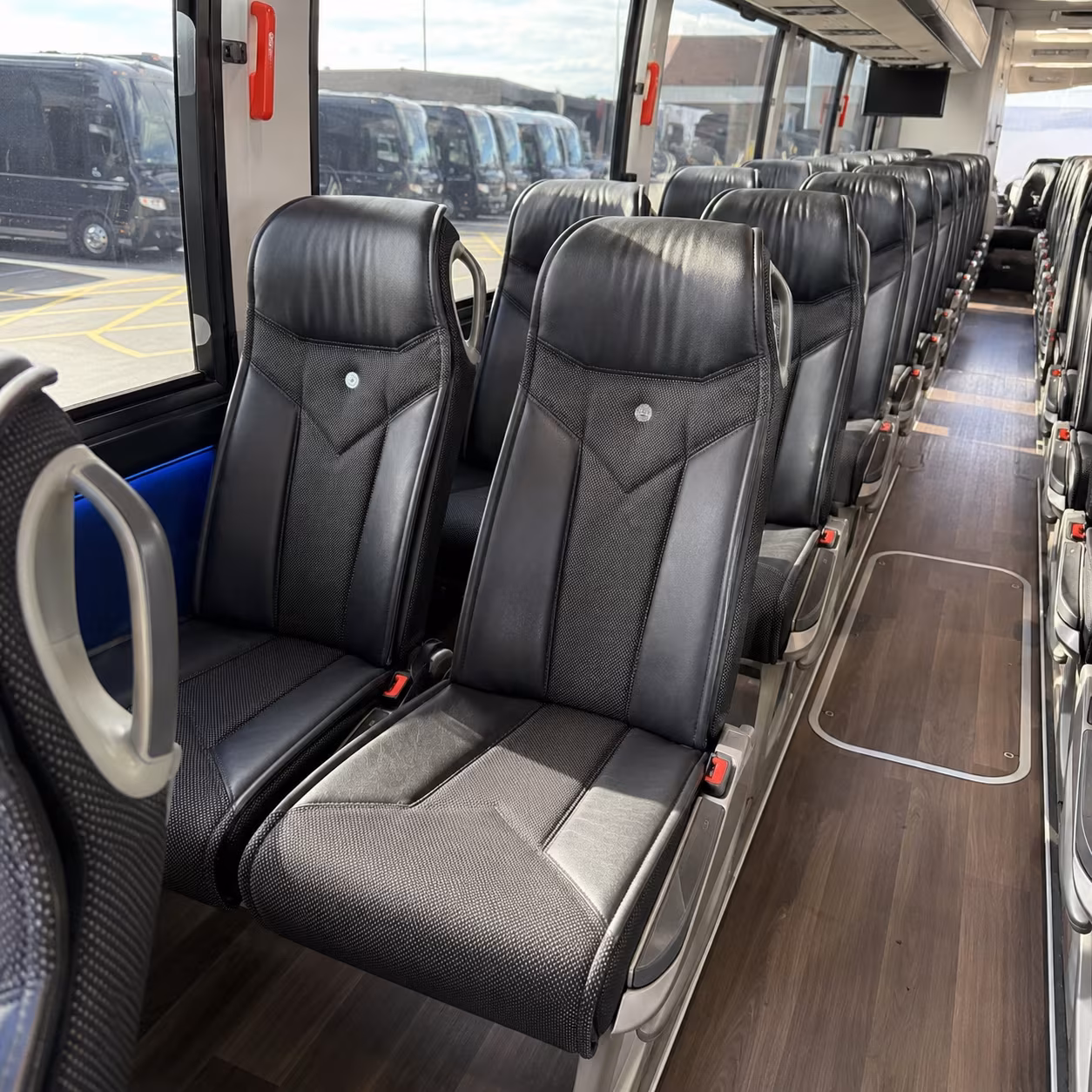 amherst 56 passenger charter bus interior